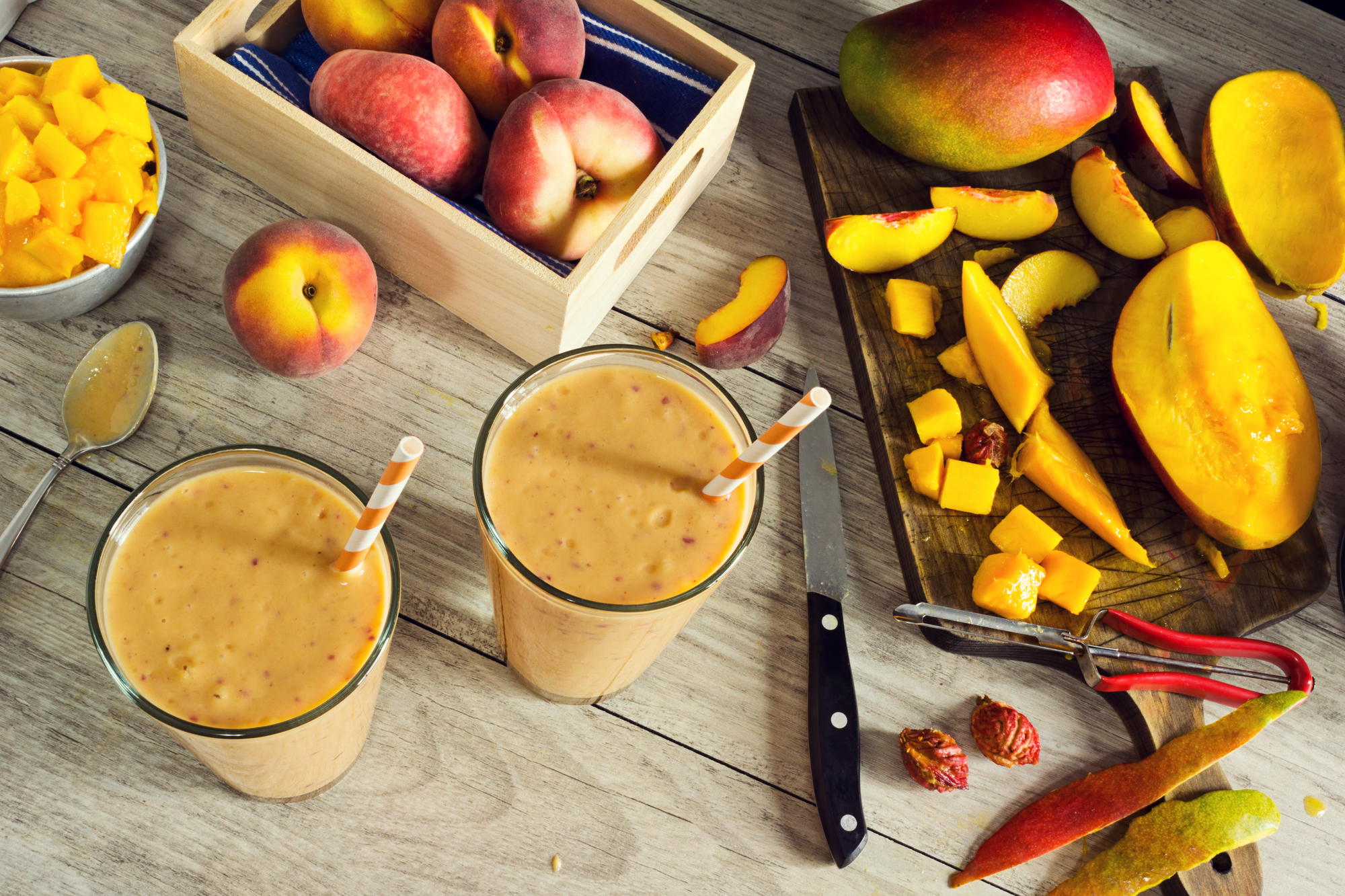 Beat the heat with Peaches + Peach Pie Smoothie Recipe